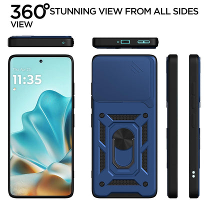 Pikkme Motorola Moto edge 60 fusion D10 Tough Armor Back Cover (Blue)