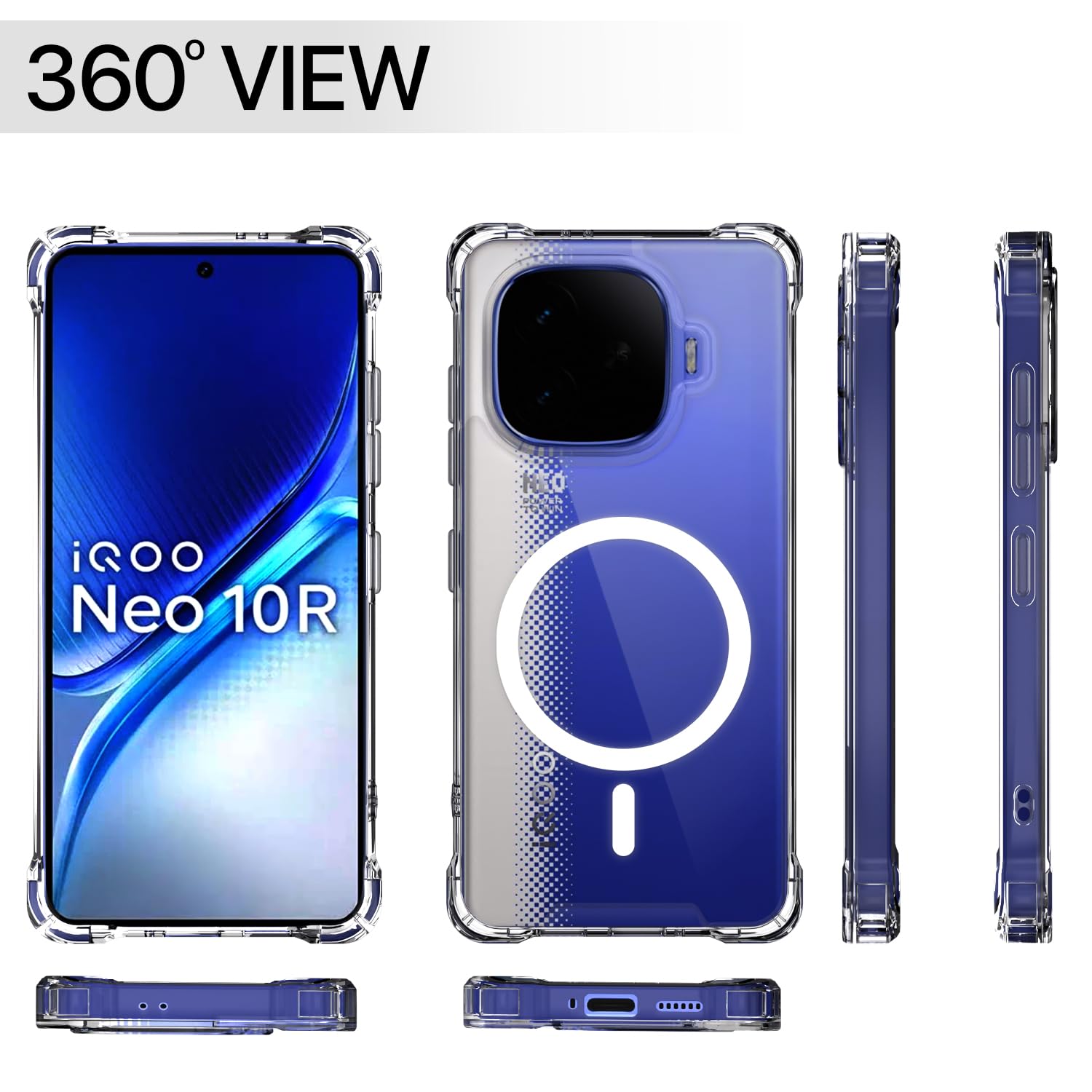 Transparent mag-safe back cover for iQOO Neo 10R/Z9 Turbo/Vivo Y200 GT 5G – Pikkme – photo 7