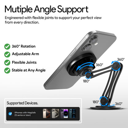 Pikkme 360° PRO Magnetic Car Phone Holder Universal Sticky Mount | Secure Grip & Stylish Design