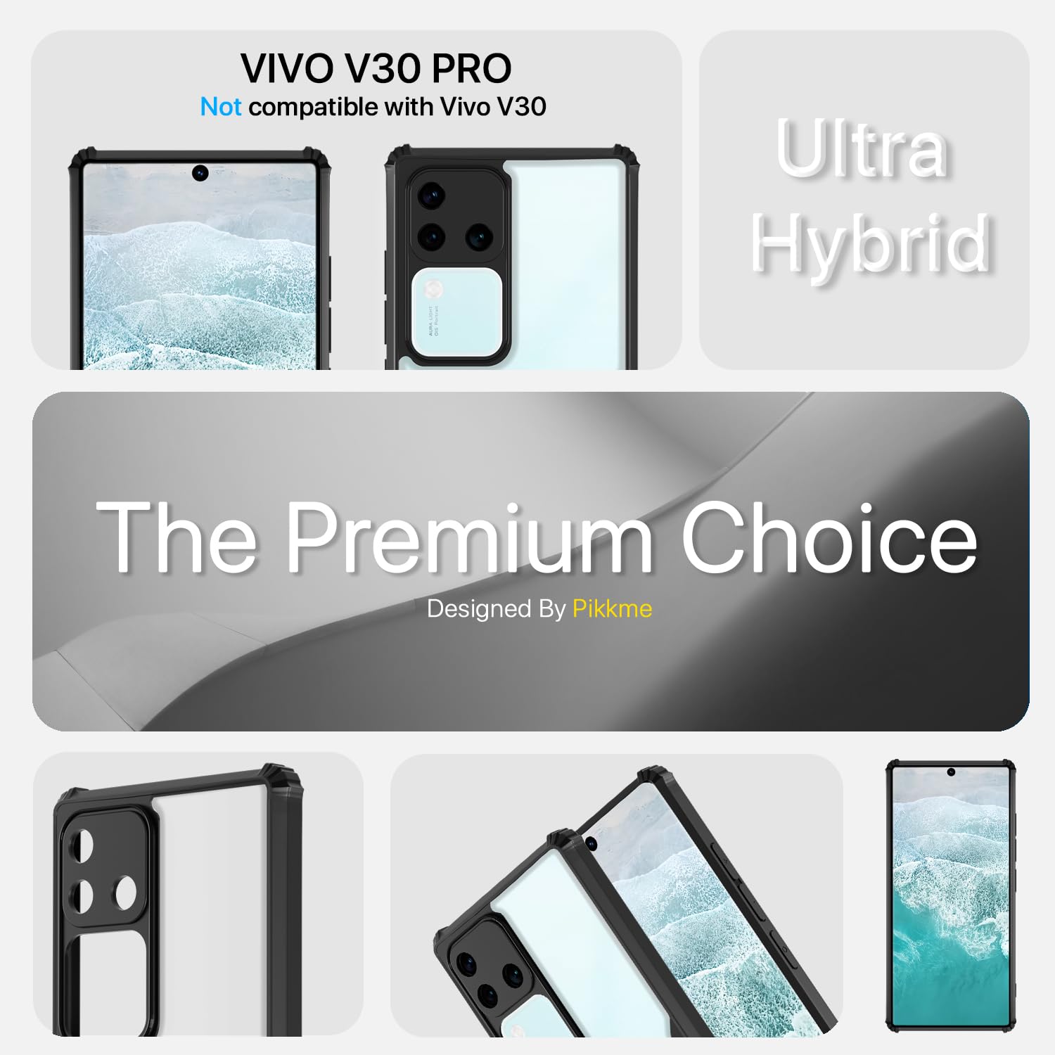 Pikkme Vivo V30 Pro 5G Eagle Back Cover (Black)