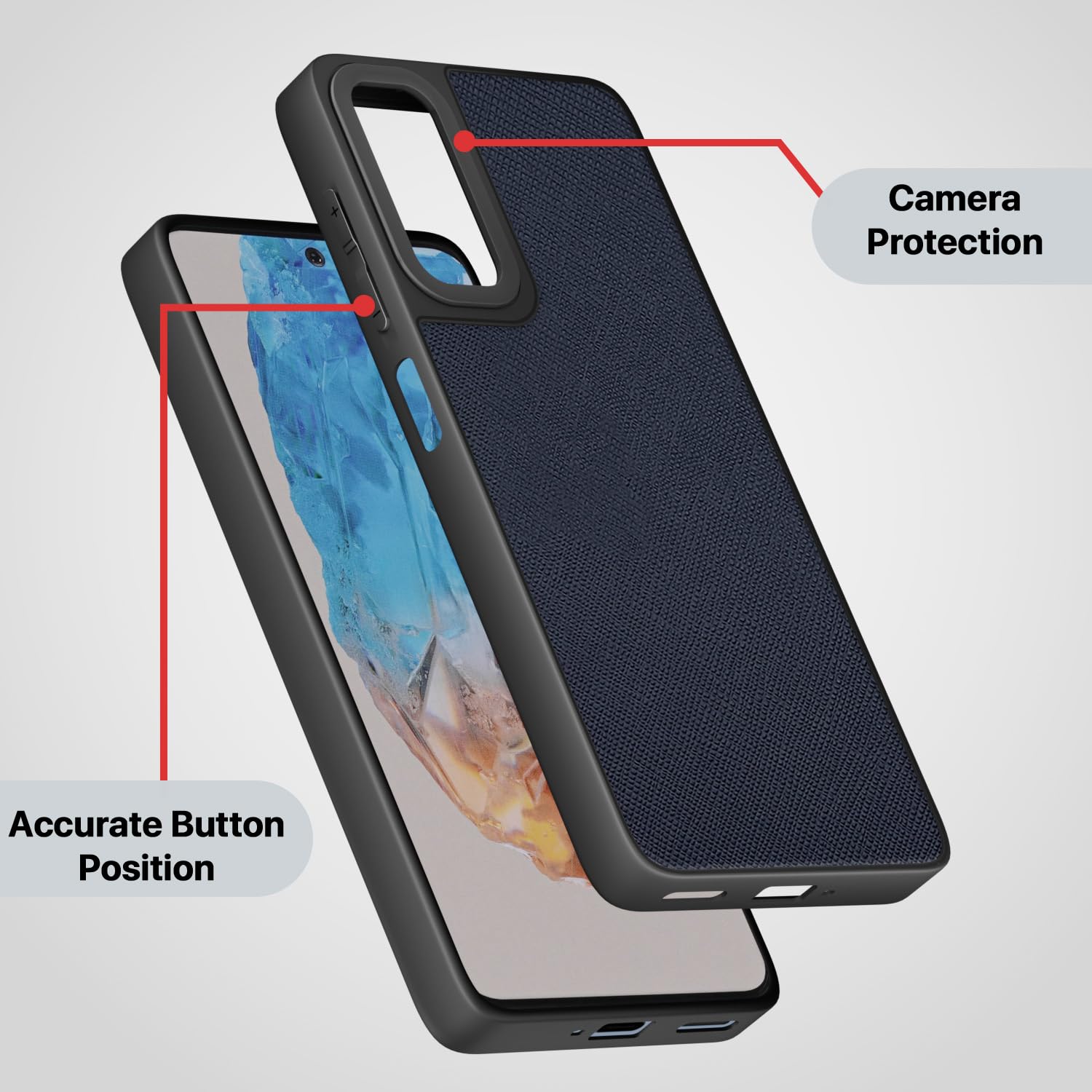 Pikkme Samsung M35 5G Leatherback blue back cover – photo 3