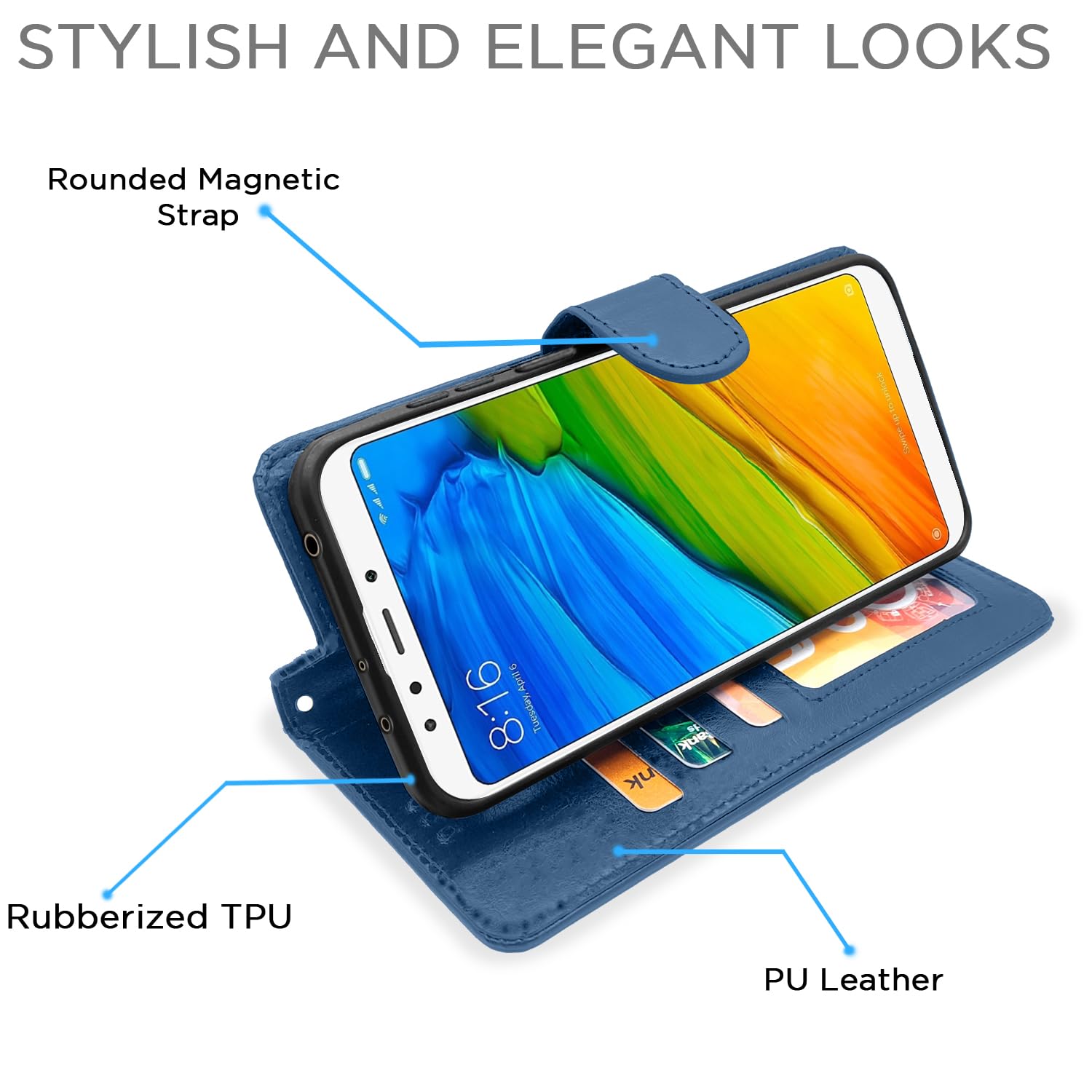 Blue flip cover for Redmi 5 – Pikkme – photo 3