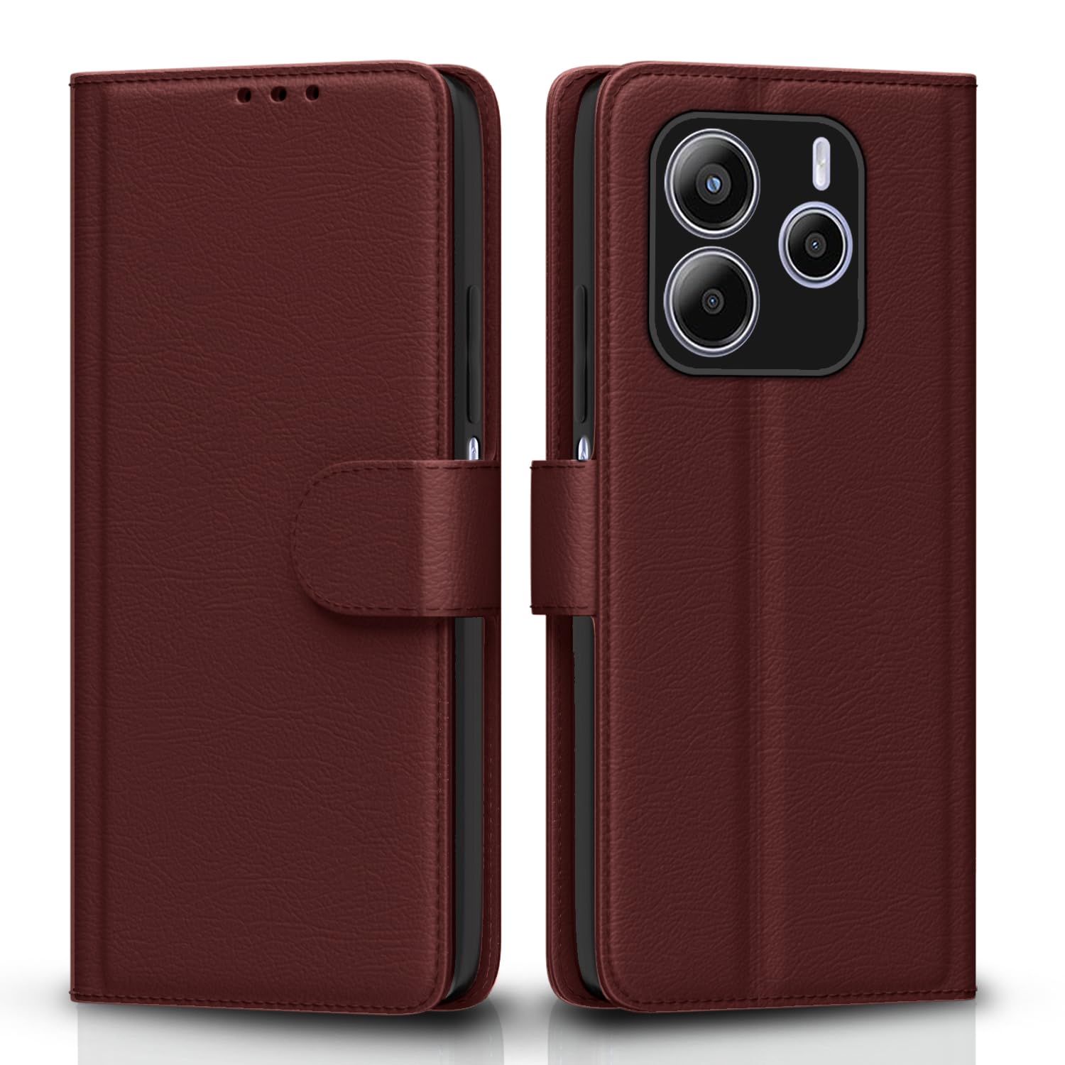 Brown mobile flip cover for Redmi Note 14 5G – Pikkme