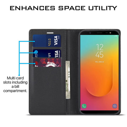 Samsung J8 Wallet wallet flip cover in black by Pikkme – photo 3