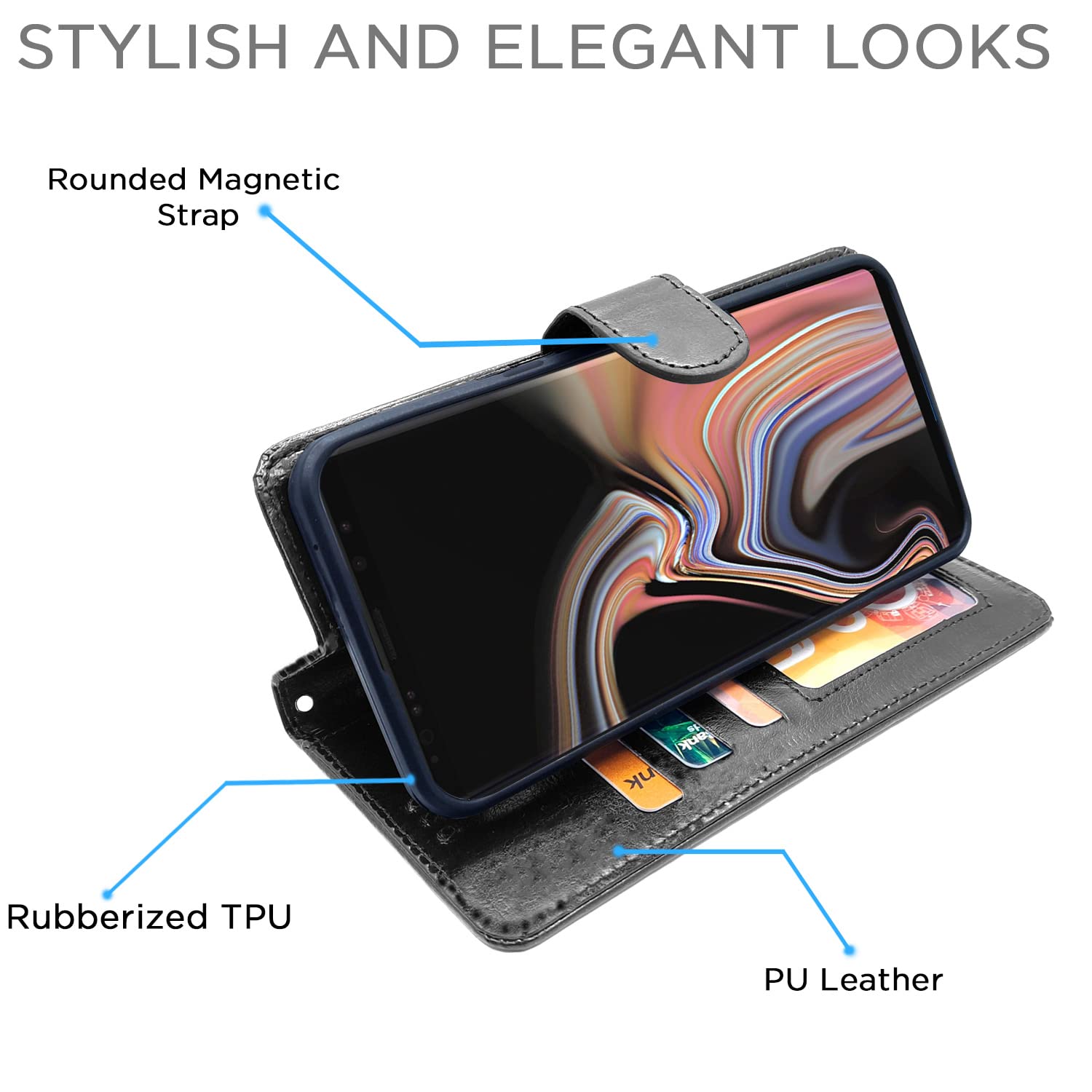 Pikkme black flip cover for Samsung Note 9 – photo 5