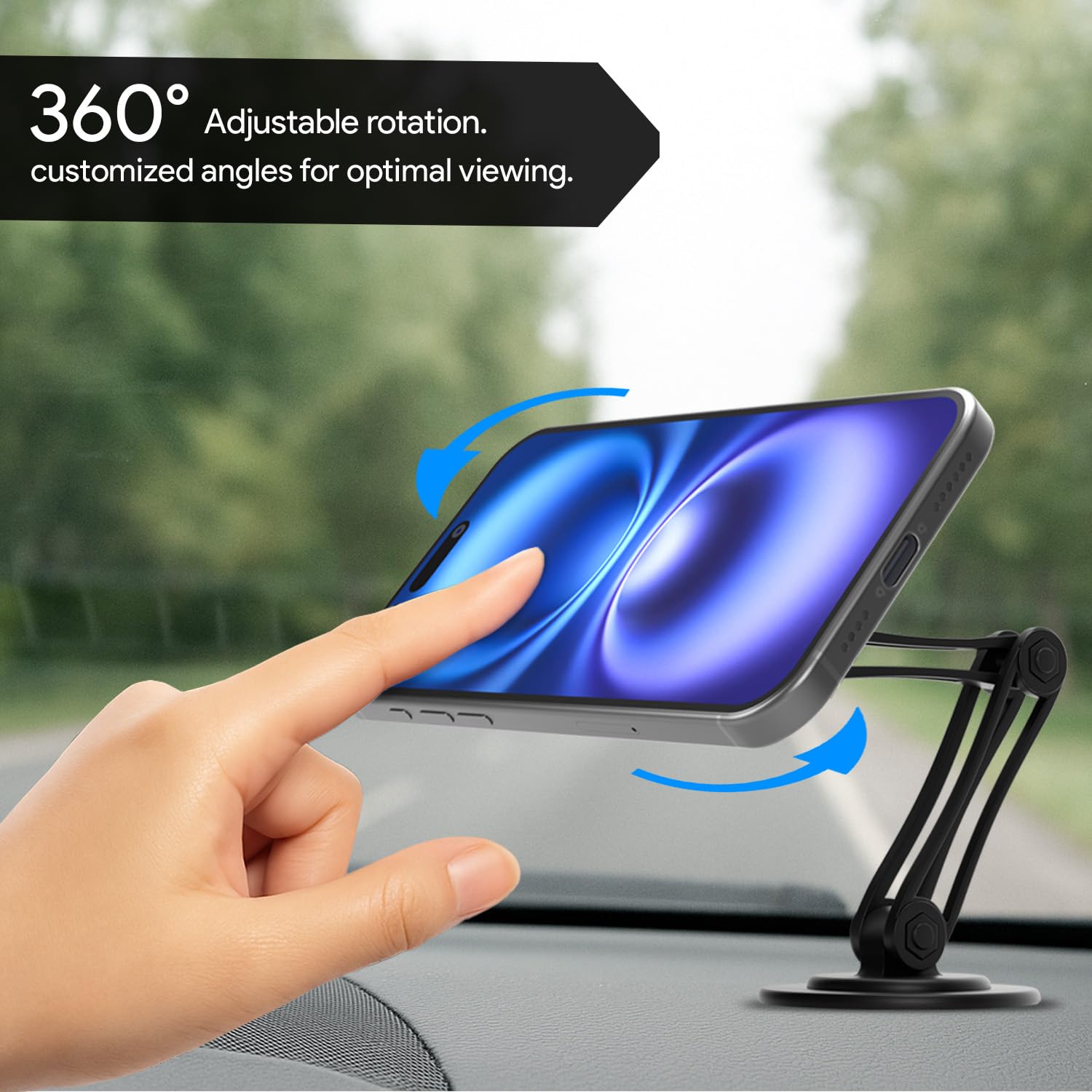 Pikkme 360° PRO Magnetic Car Phone Holder Universal Sticky Mount | Secure Grip & Stylish Design