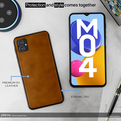 Samsung M04 Leather back cover in brown by Pikkme – photo 5