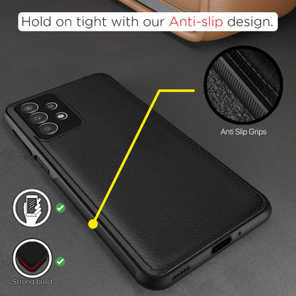 Pikkme Samsung Galaxy A33 5G Leatherback Back Case | Black
