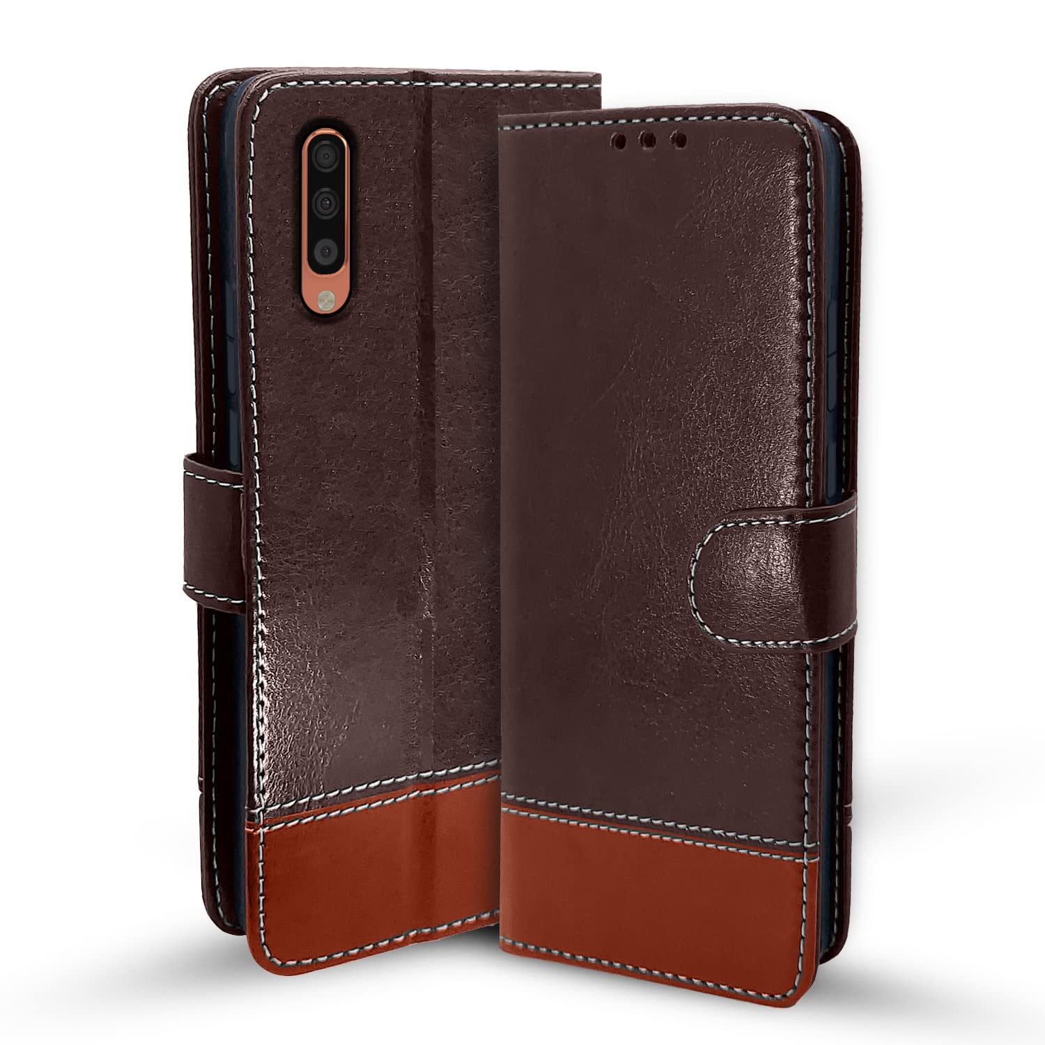 Pikkme Samsung A70/A70s 5G coffee & brown mobile flip cover