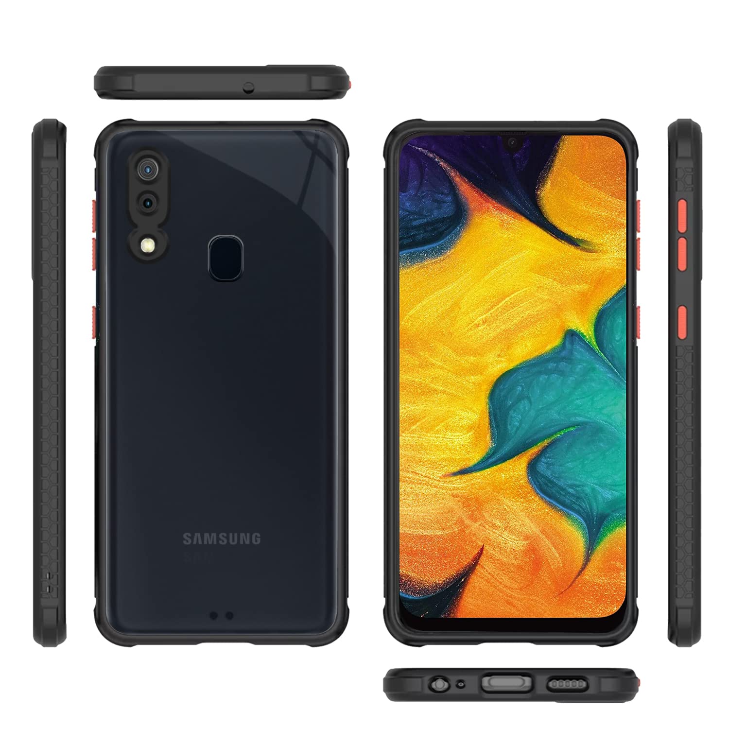 Samsung A20/A30/M10s Clear back cover in black by Pikkme – photo 3