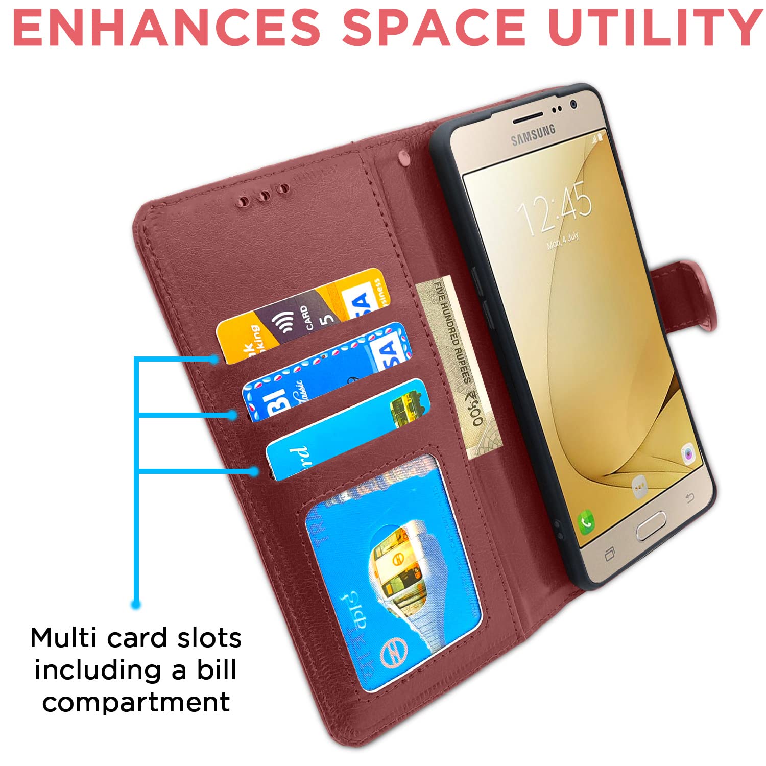 Pikkme  Samsung Galaxy J2 2016 Vintage  Flip Cover  (Brown)