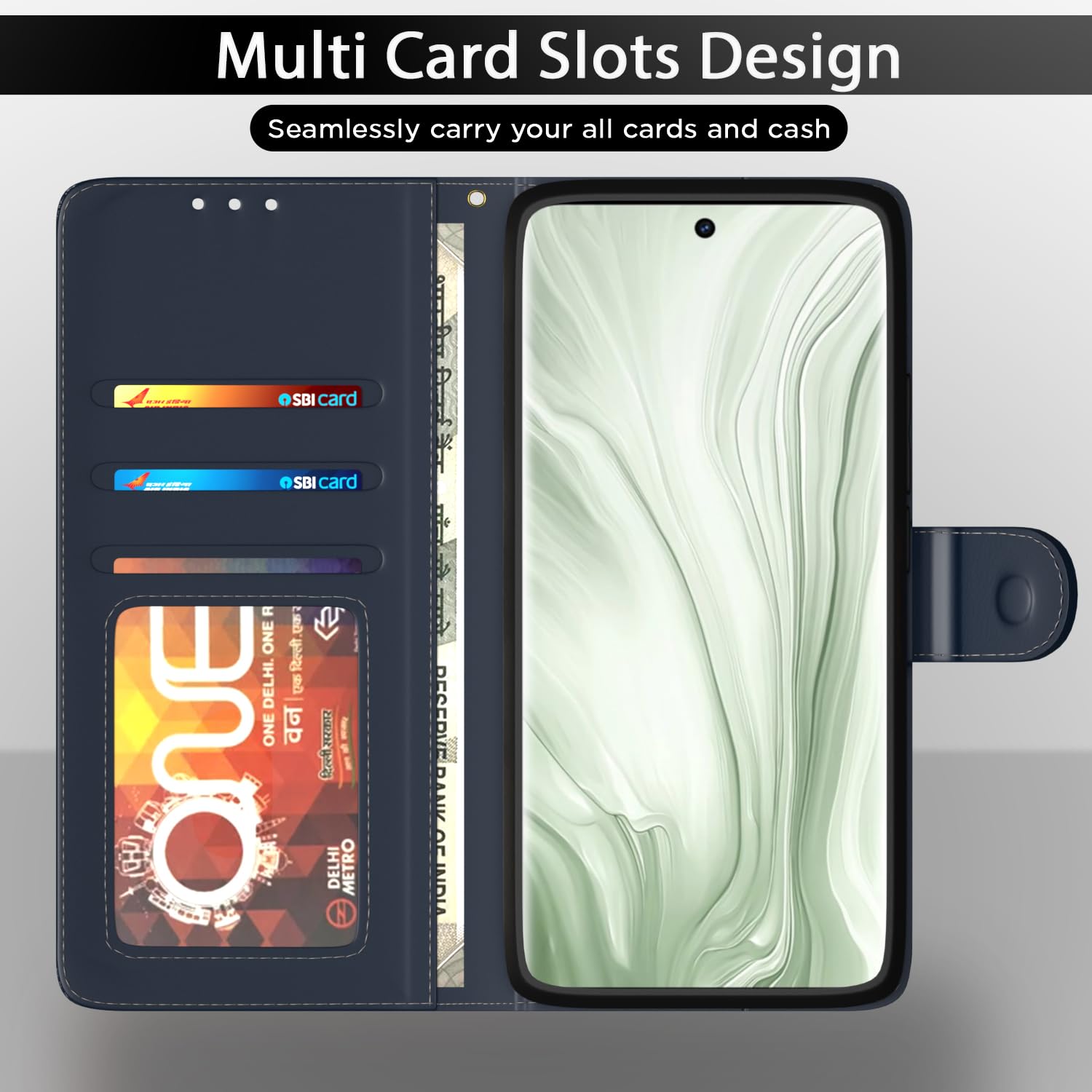Pikkme iQOO Z9s/Vivo V40e 5G blue mobile flip cover – photo 5