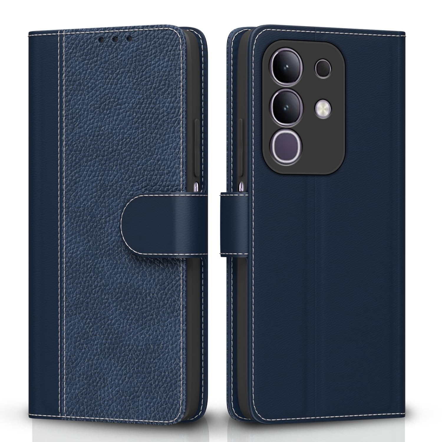 Blue Wallet flip case for Vivo T4x/iQOO Z10x/Y31 Pro 5G – Pikkme