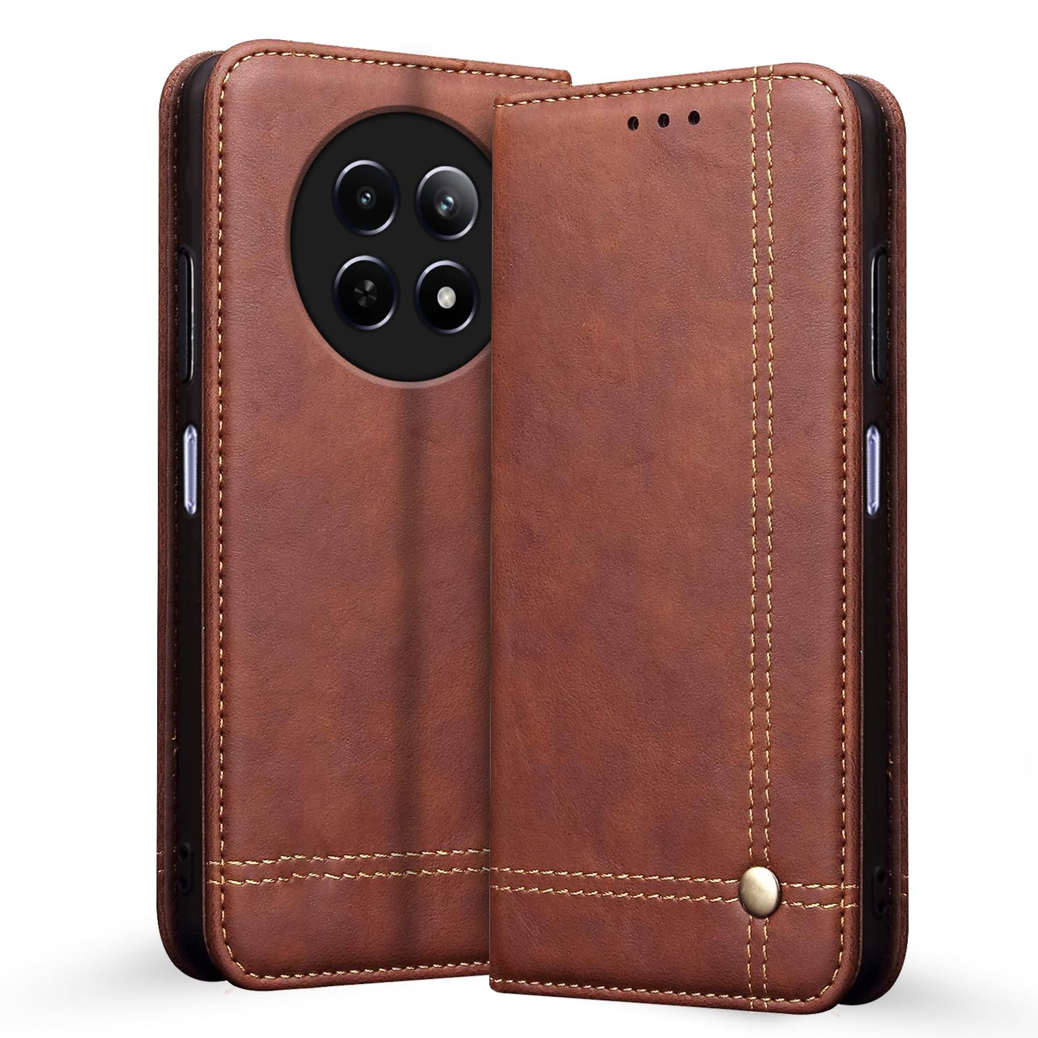 Brown flip cover for Realme Narzo 70x 5G/N65/13/12/12X 5G/C65 – Pikkme