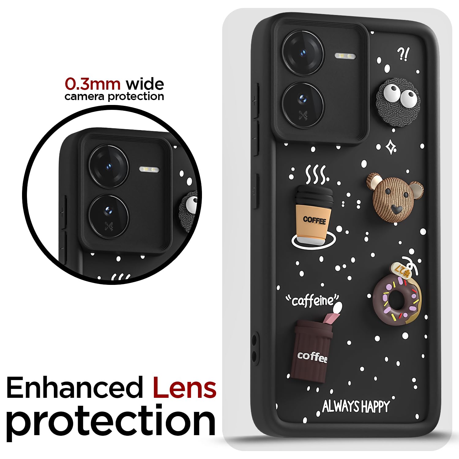Black mobile back cover for iQOO Z9 5G/3D – Pikkme – photo 5