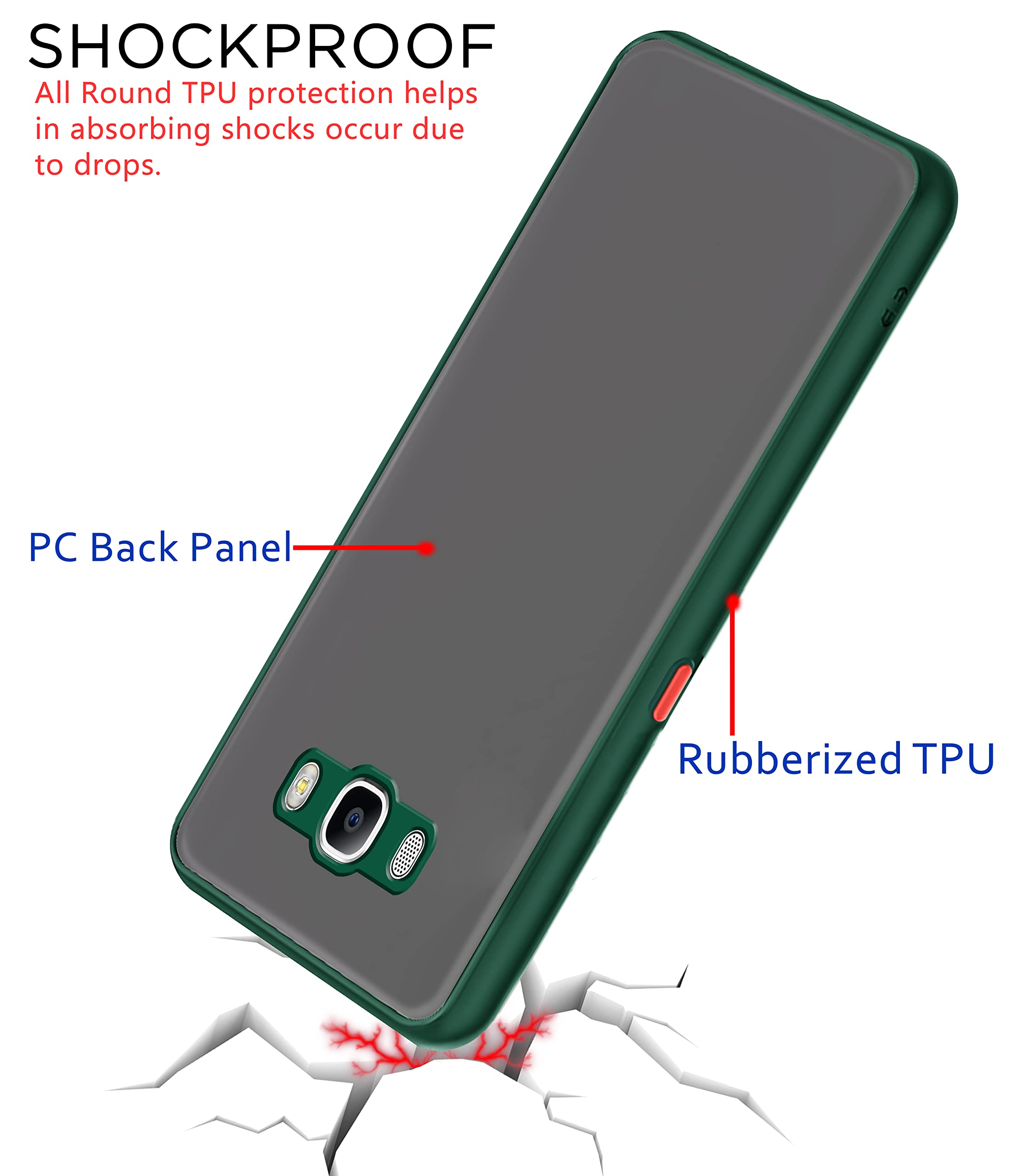 Pikkme green Hybrid back cover for Samsung J7 2016 – photo 4