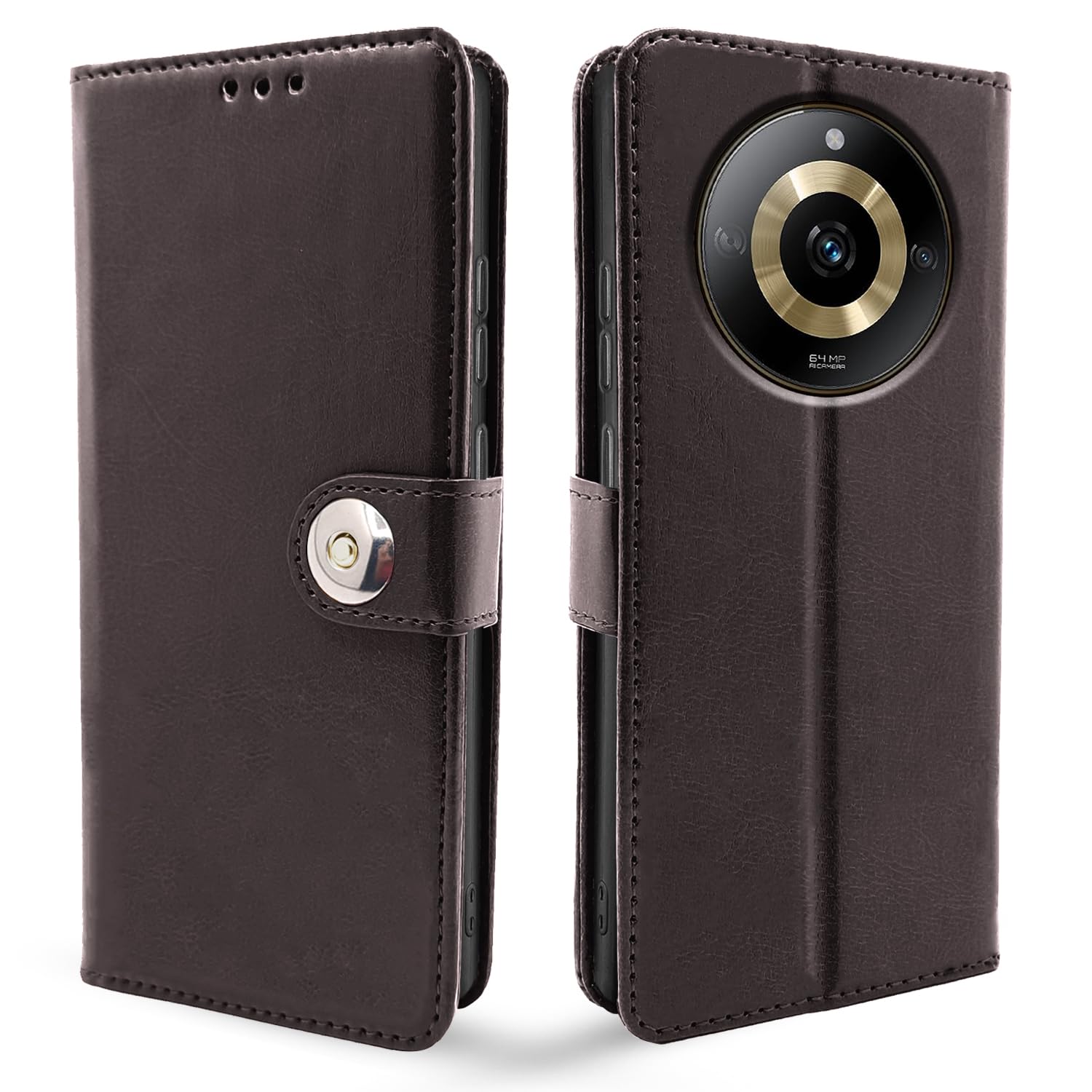 Realme Narzo 60 5G Button flip case in coffee by Pikkme