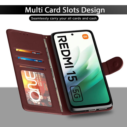 Pikkme brown Wallet mobile flip cover for Redmi 15 5G – photo 5