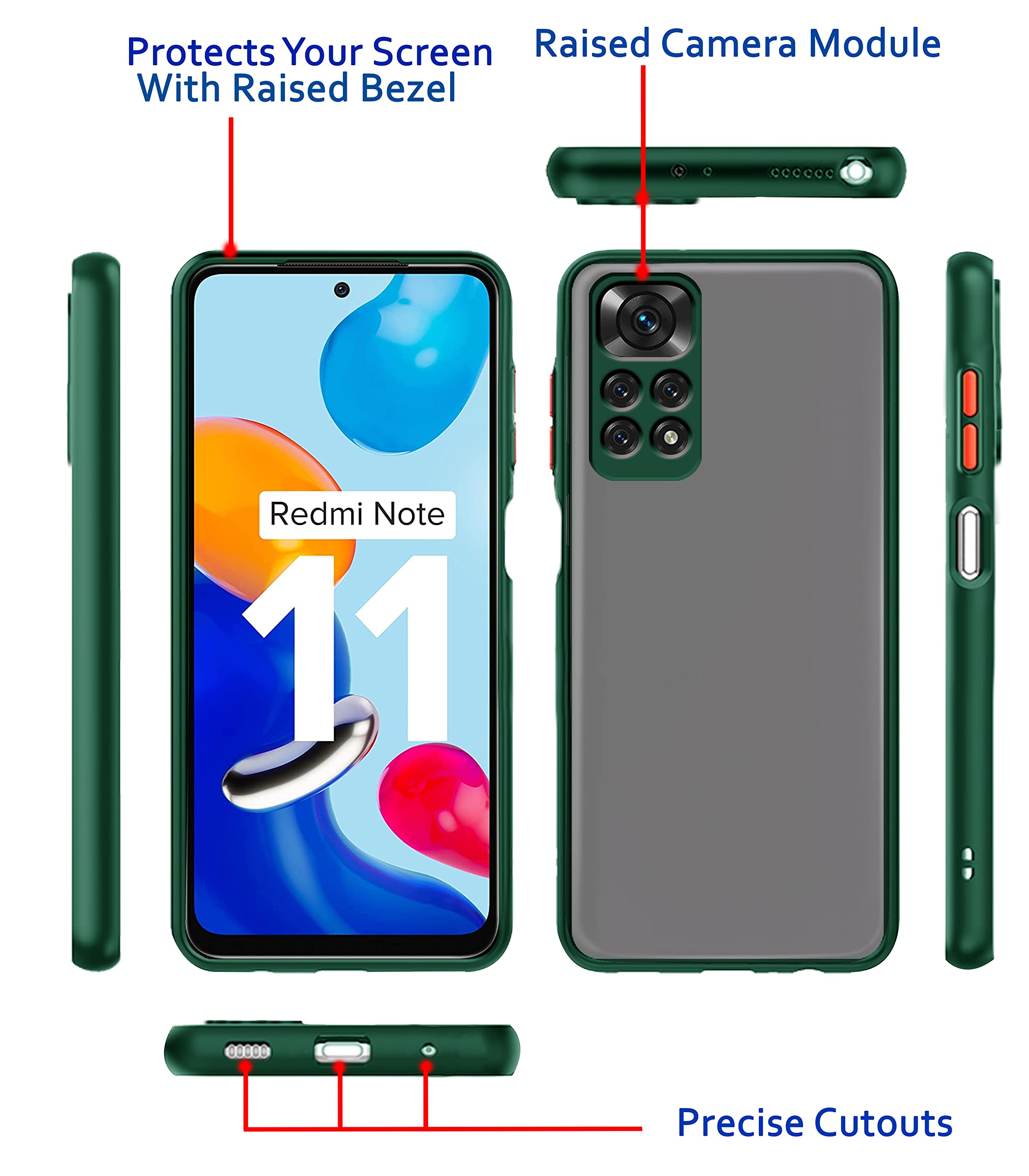 Green phone cover for Redmi Note 11/Note 11s – Pikkme – photo 3