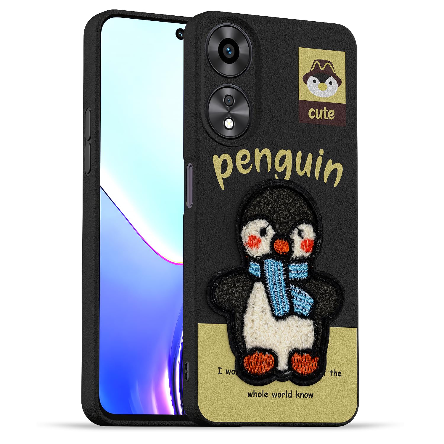 Black mobile back cover for Oppo A78 5G – Pikkme