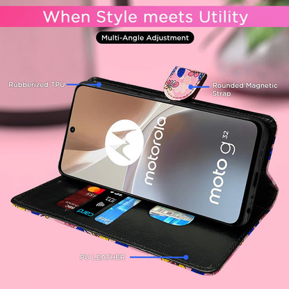 Pikkme pink flower Wallet wallet flip cover for Moto G32 – photo 5