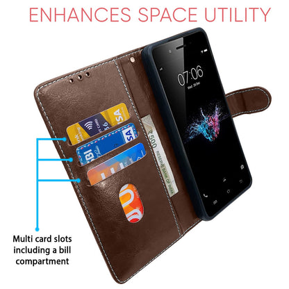 Pikkme Vivo Y55 brown & coffee mobile flip cover – photo 3