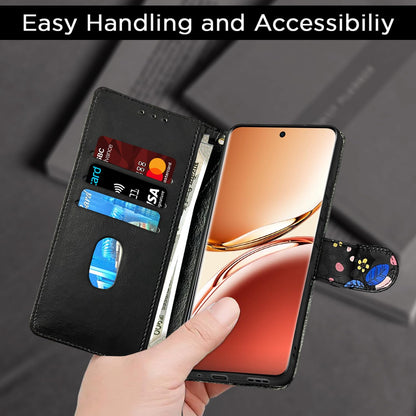 Oppo F27 Pro Plus 5G Wallet wallet flip cover in black flower by Pikkme – photo 7