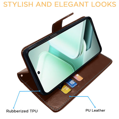 Pikkme iQOO Z9x 5G Magnetic brown & coffee wallet flip cover – photo 5