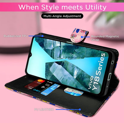 Pink flower flip cover for iQOO Z9 Lite 5G/Vivo T3 Lite 5G/Vivo Y18/Y18e/Y03 – Pikkme – photo 5