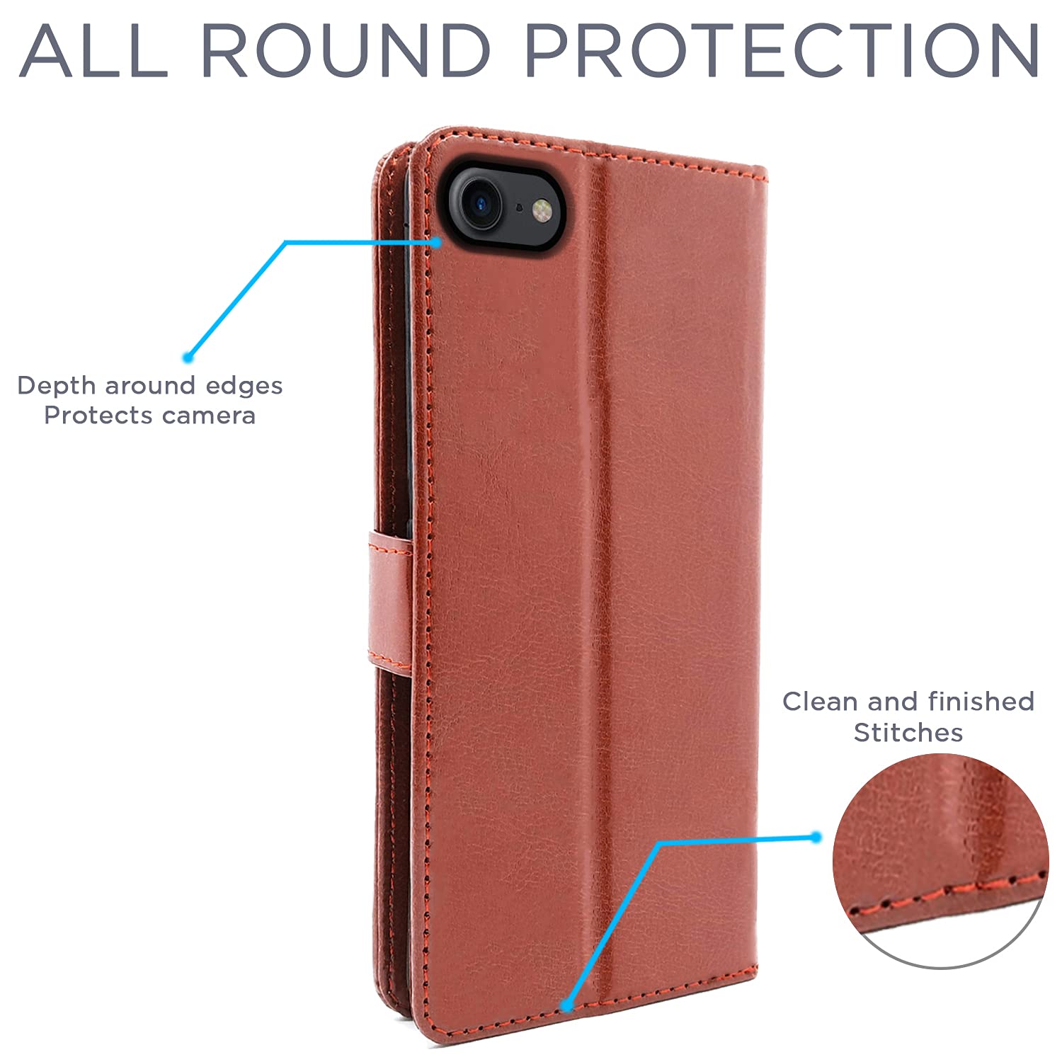 Pikkme brown Wallet wallet flip cover for iPhone SE 2020 – photo 4
