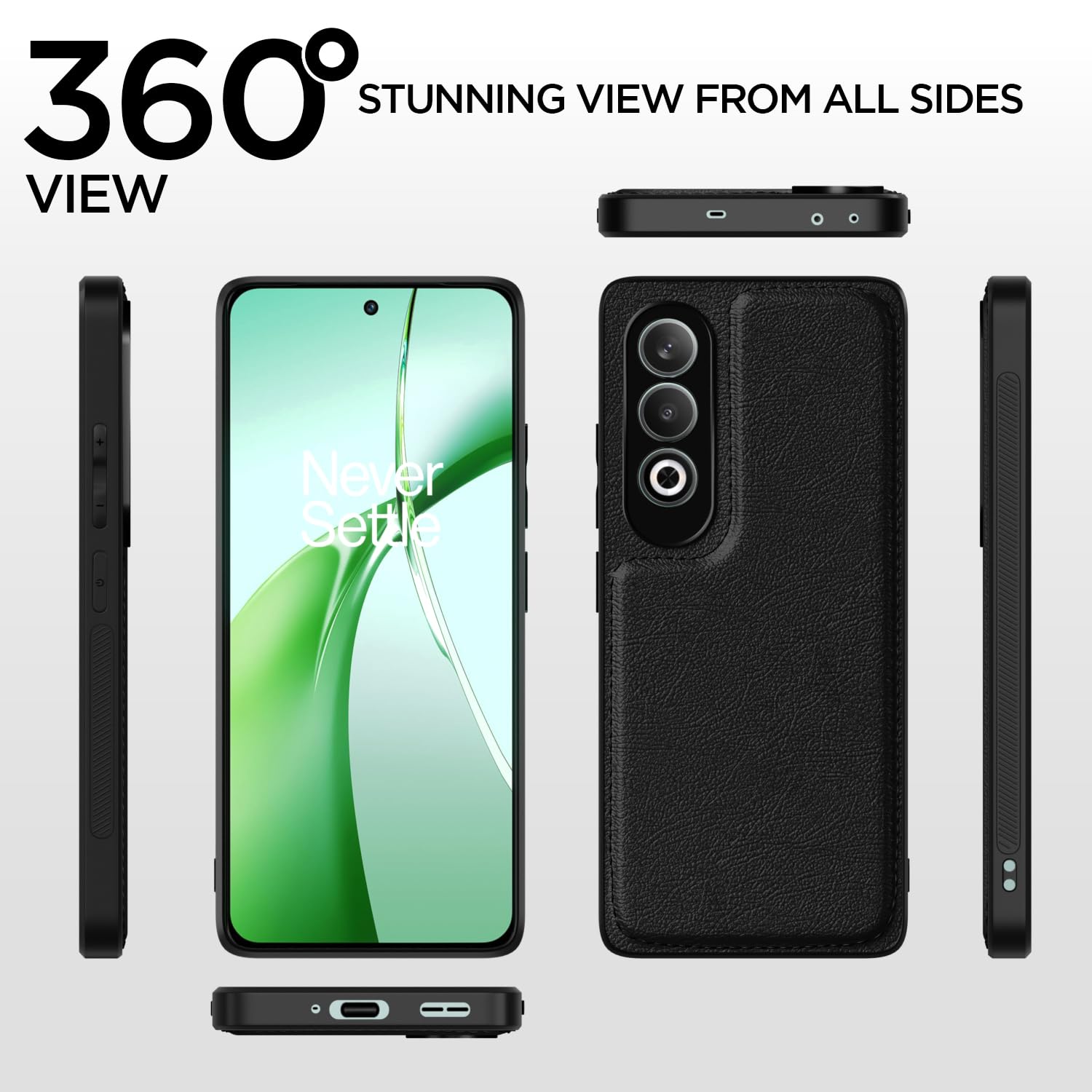 Pikkme OnePlus Nord CE 4 5G Leatherback Back Case | Black