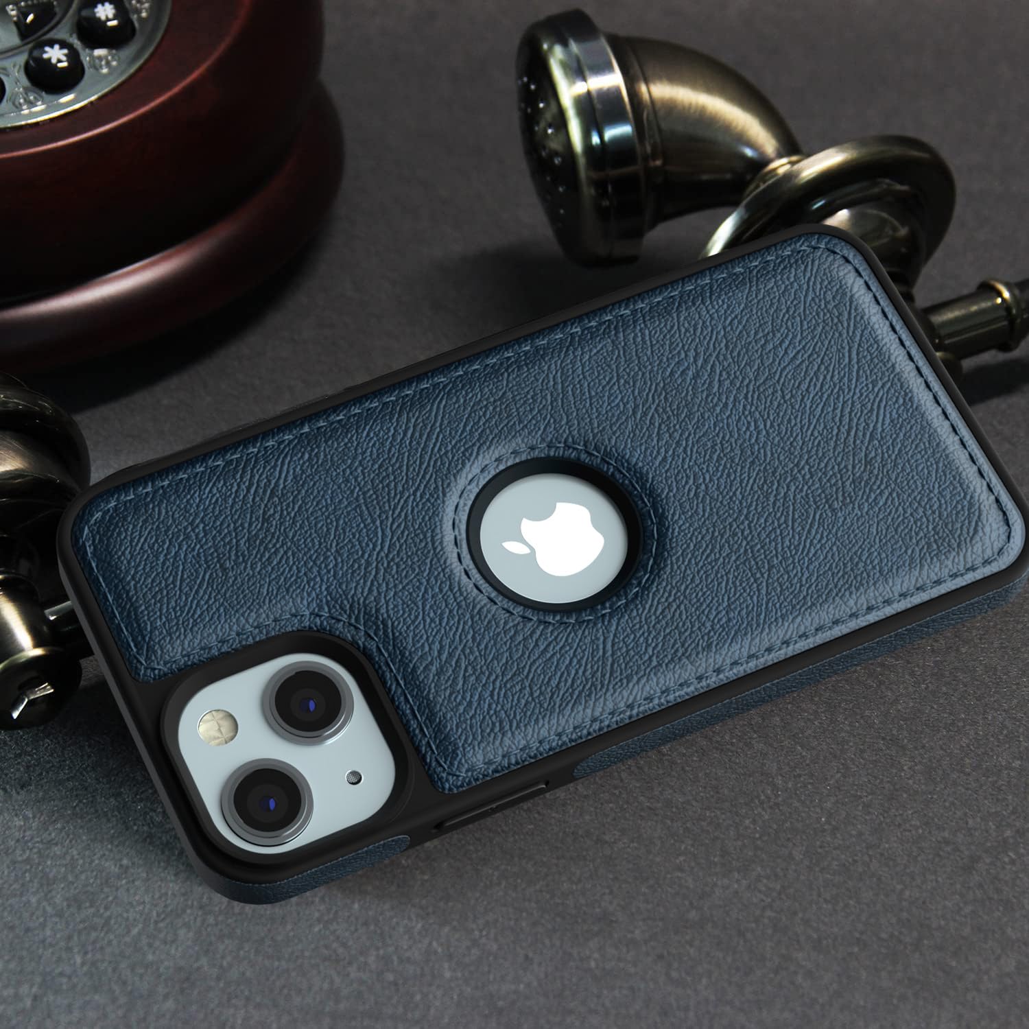 Blue Leather mobile back cover for iPhone 15 – Pikkme – photo 5