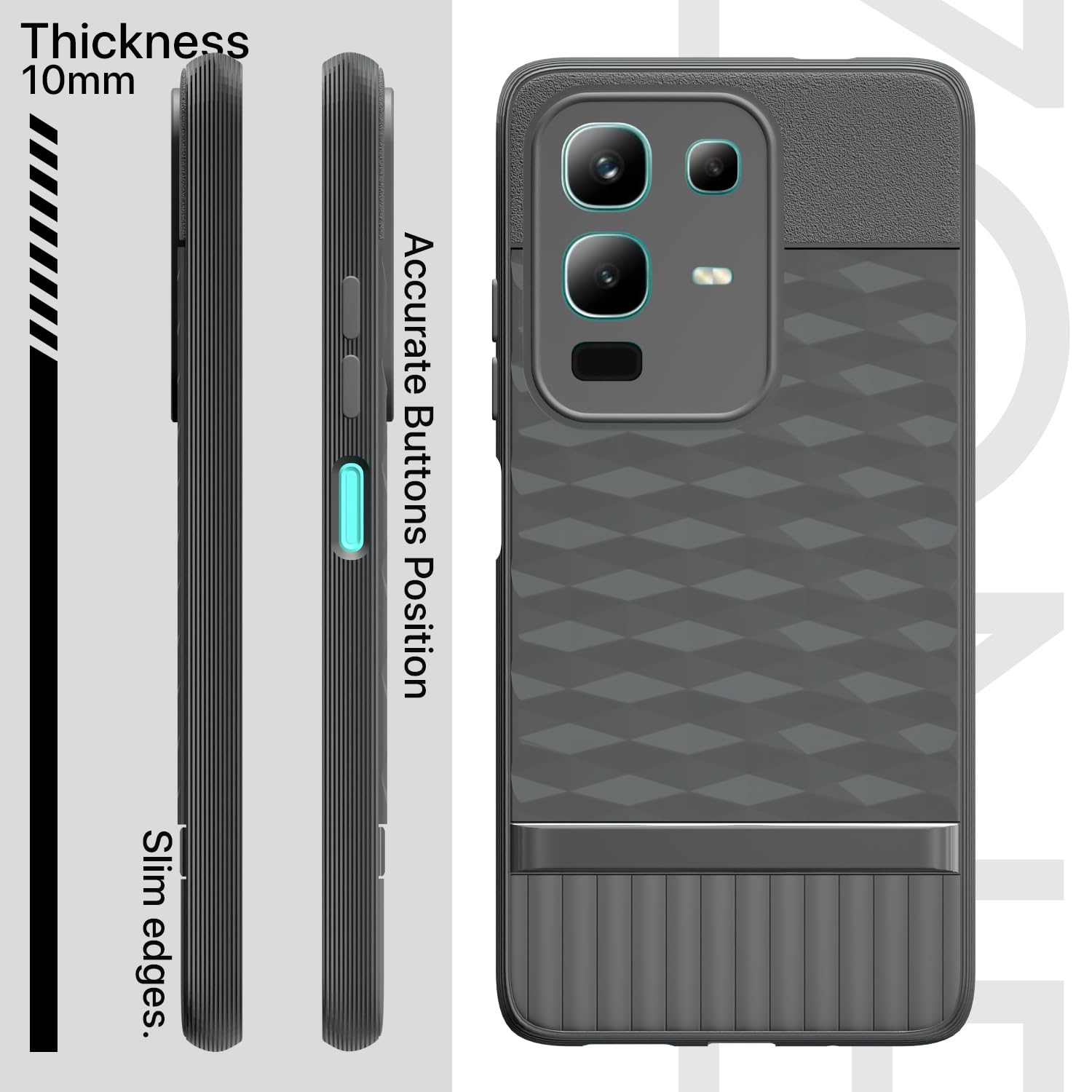 Pikkme Infinix Note 50x 5G Shockproof Soft Flexible Gencase Back cover (Grey)