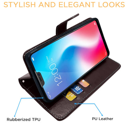 Vivo V9 flip case in coffee & brown by Pikkme – photo 5