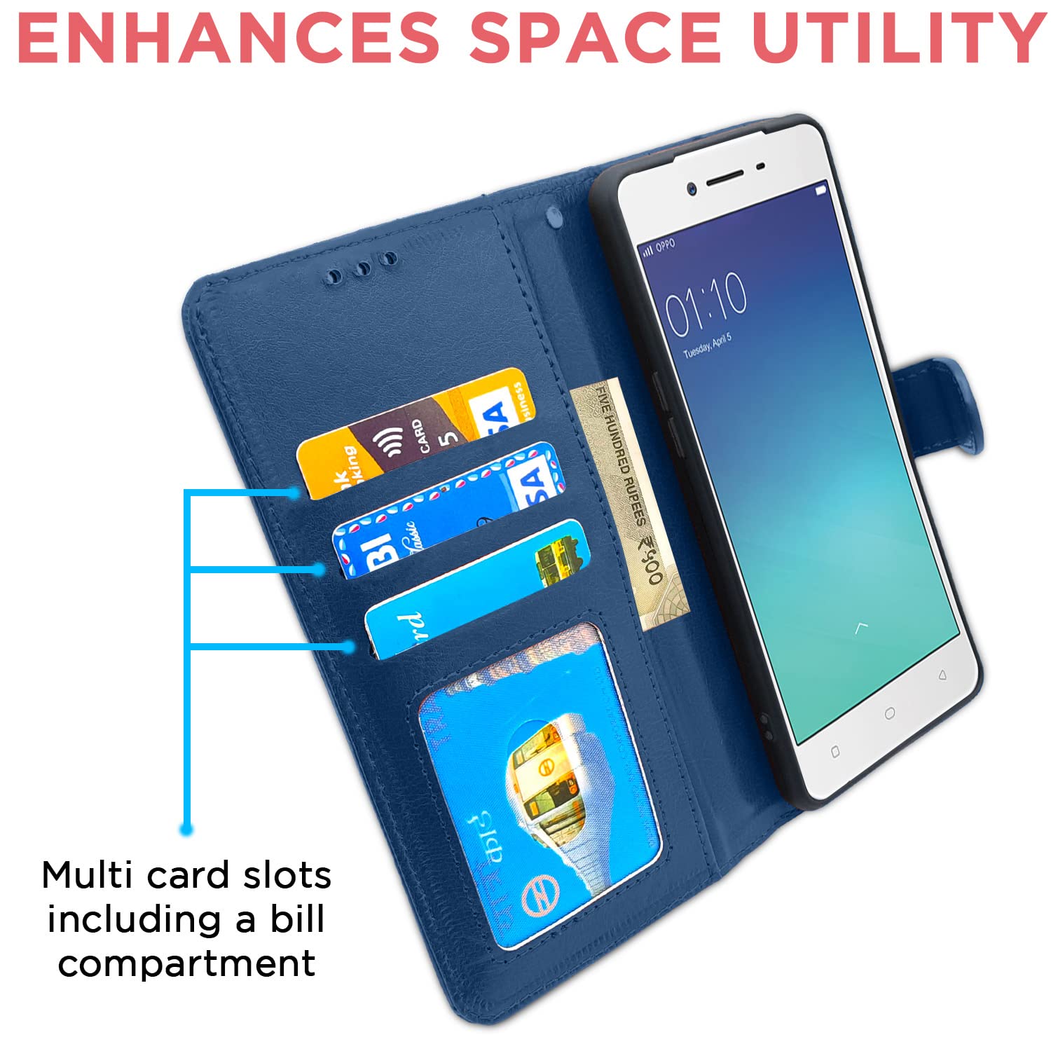 Blue Wallet flip case for Oppo A37 – Pikkme – photo 3