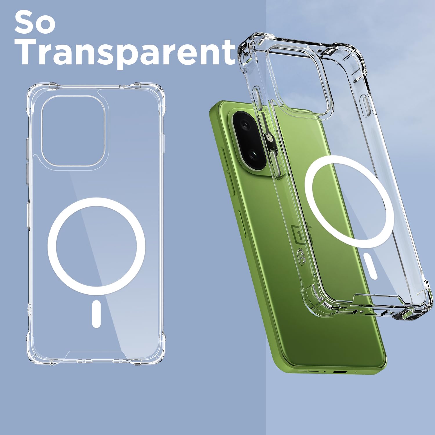 OnePlus 15T 5G MagSafe mobile back cover in transparent mag-safe by Pikkme – photo 2