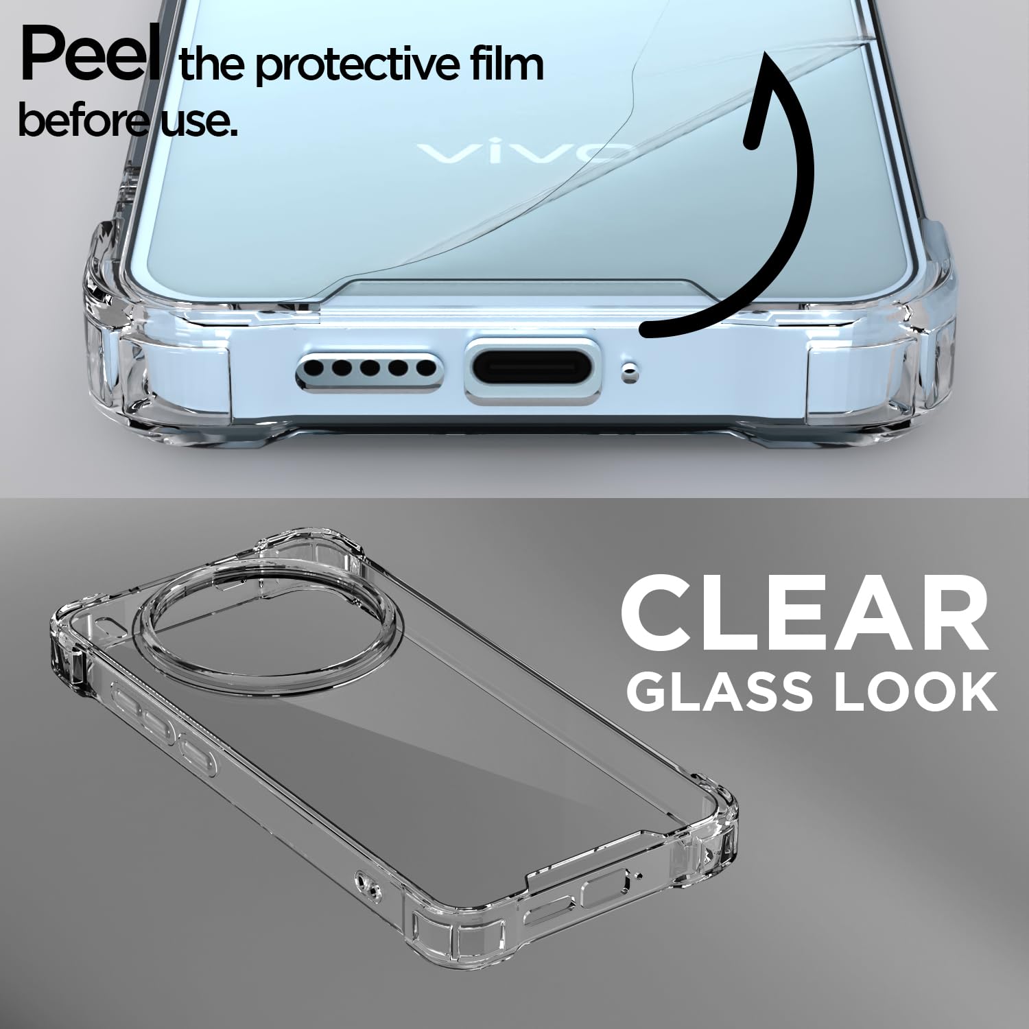 Vivo X300 5G Clear mobile cover in transparent by Pikkme – photo 3