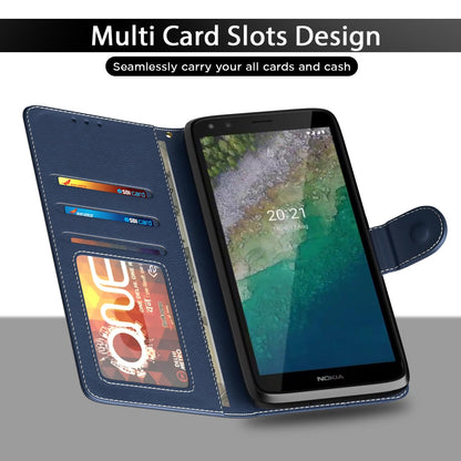 Blue & brown mobile flip cover for Nokia C01 Plus – Pikkme – photo 5