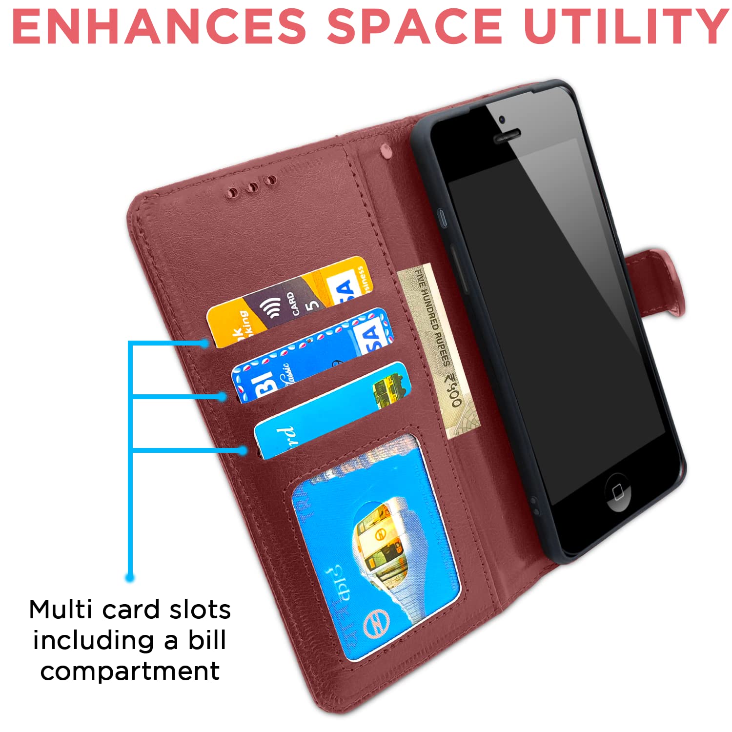 Pikkme iPhone 7/8 Vintage Flip Cover (Brown)