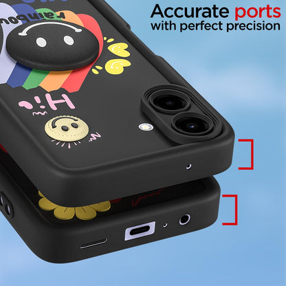 Samsung F70e 5G/M07/F07/A07/A07 5G Smile Rainbow phone cover in black by Pikkme – photo 4