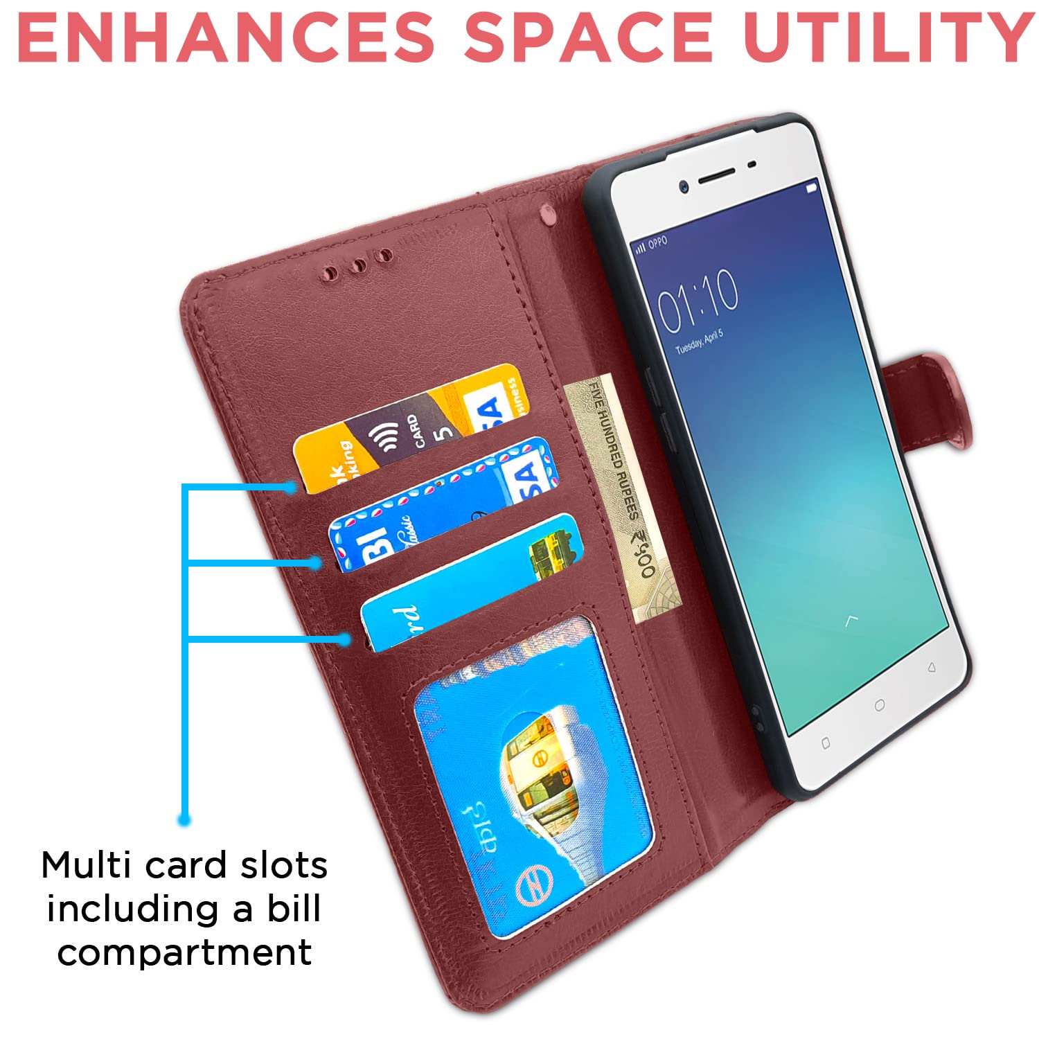 Pikkme Oppo A37 Vintage Flip Cover (Brown)