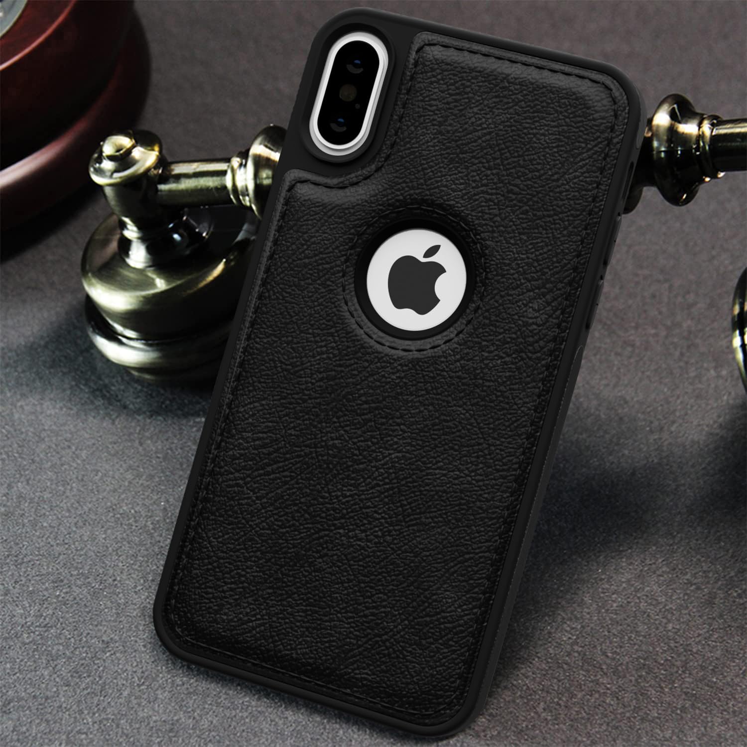 Pikkme iPhone X/Xs Flexible Pu Leather Back Case | Black