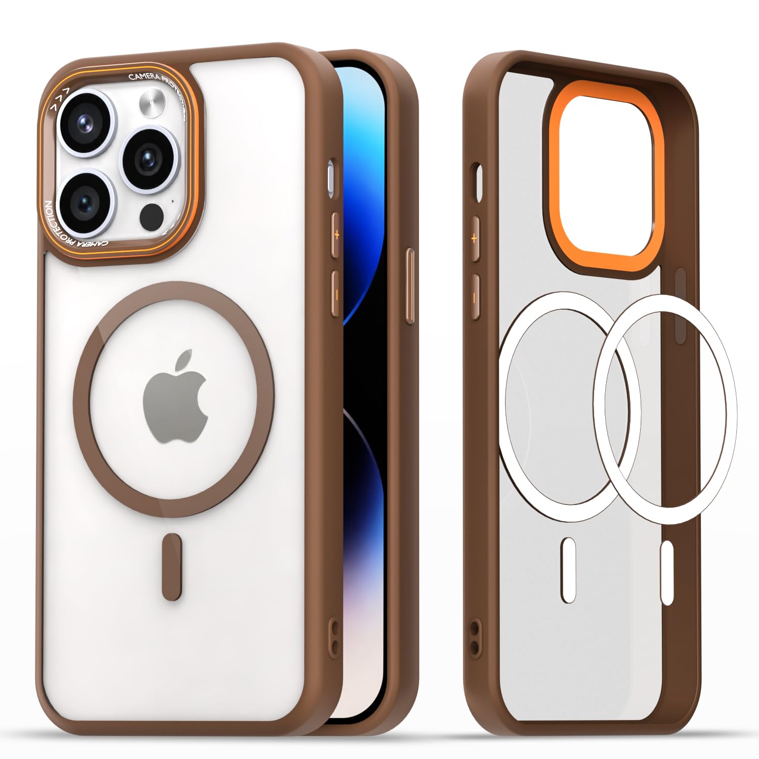 iPhone 14 Pro Max MagSafe back cover in brown mag-safe by Pikkme