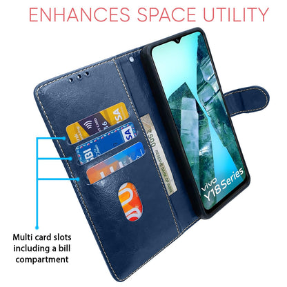 Pikkme iQOO Z9 Lite 5G/Vivo T3 Lite 5G/Vivo Y18/Y18e/Y03 blue & brown flip cover – photo 4
