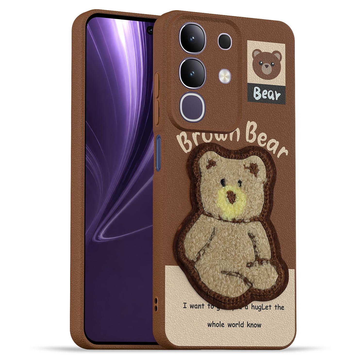 Brown phone cover for Vivo T4x/iQOO Z10x/Y31 Pro 5G – Pikkme
