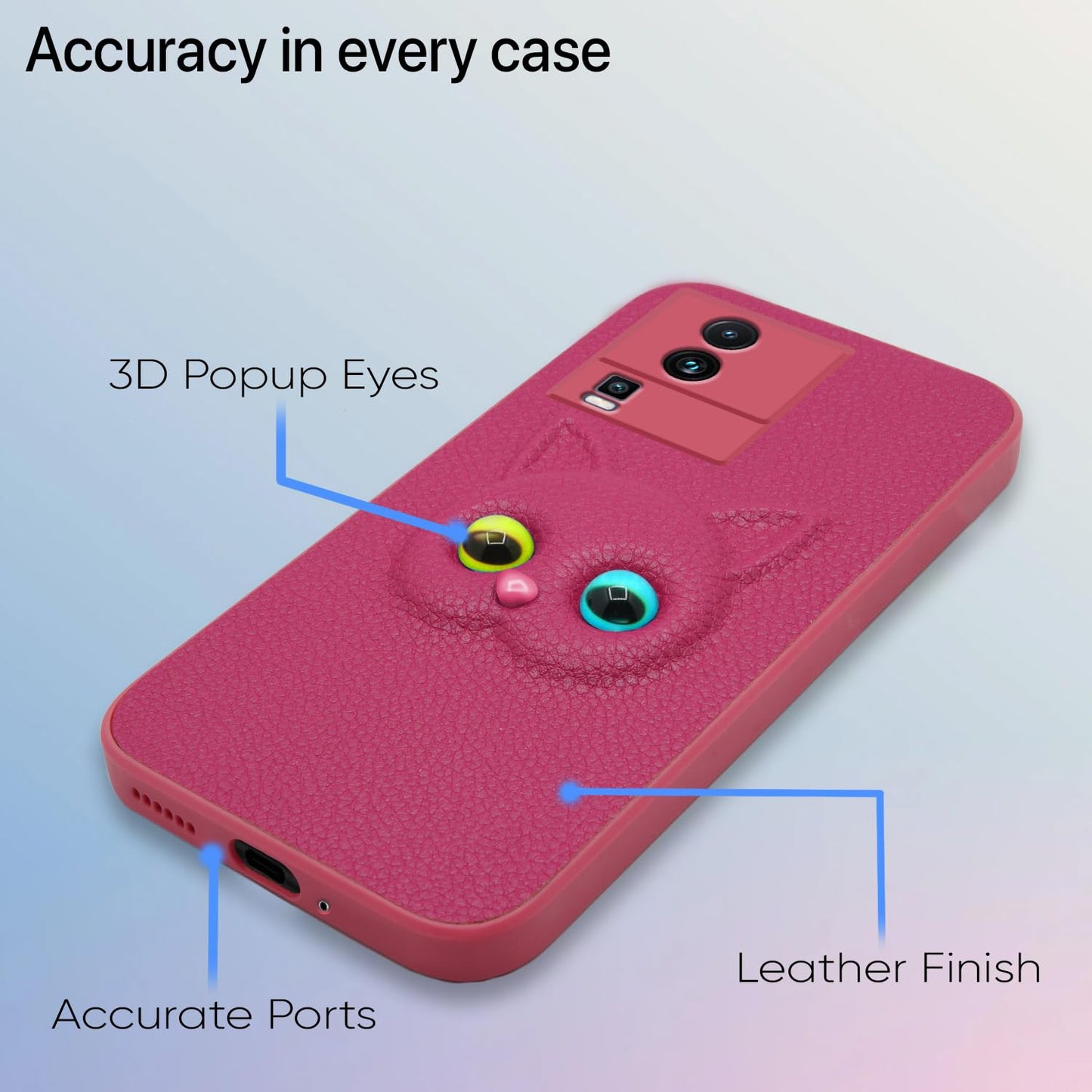 Pikkme iQOO Neo 9 Pro 5G Kitty Back Cover (Pink)