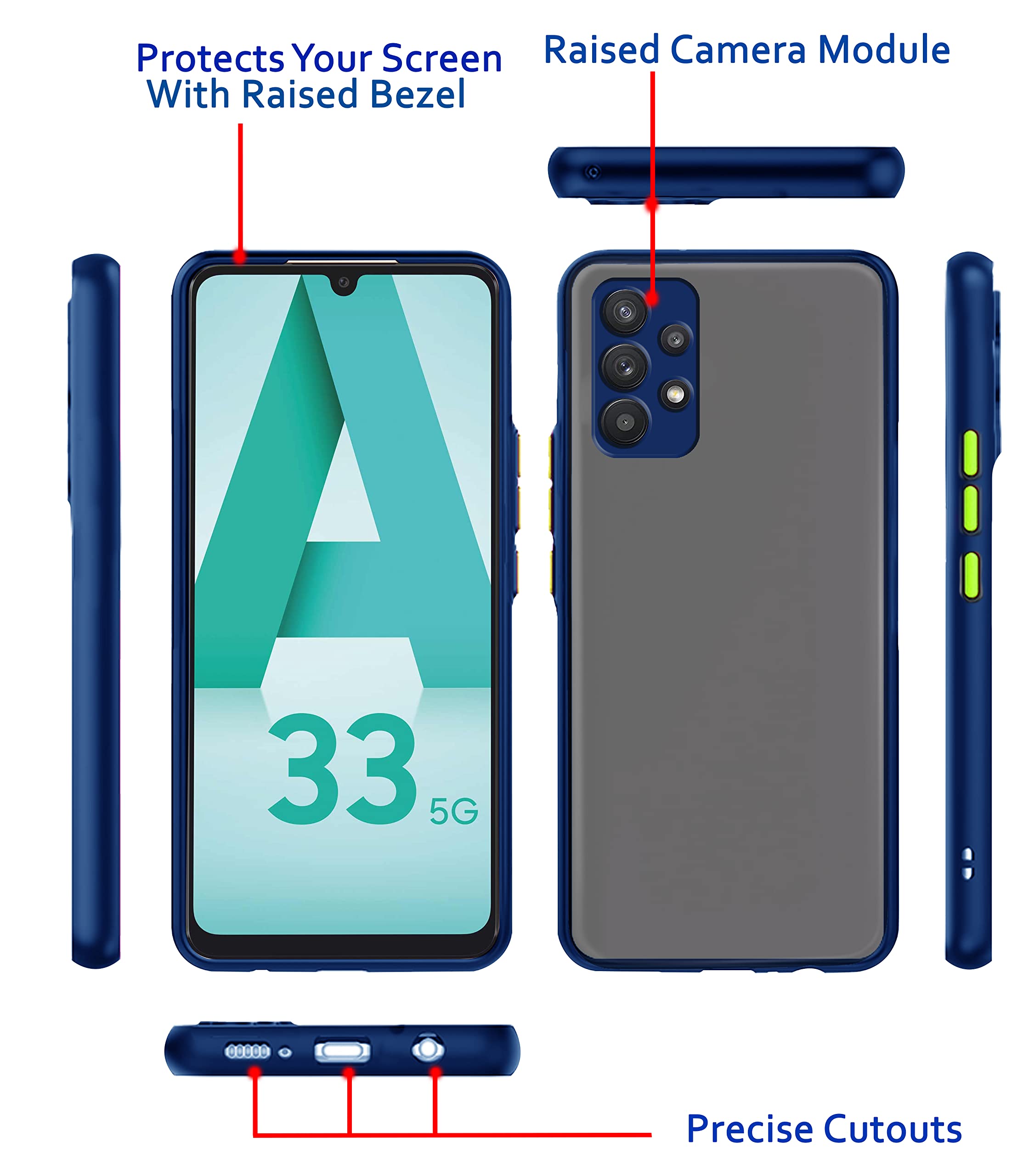 Pikkme blue Hybrid mobile back cover for Samsung A33 5G – photo 2