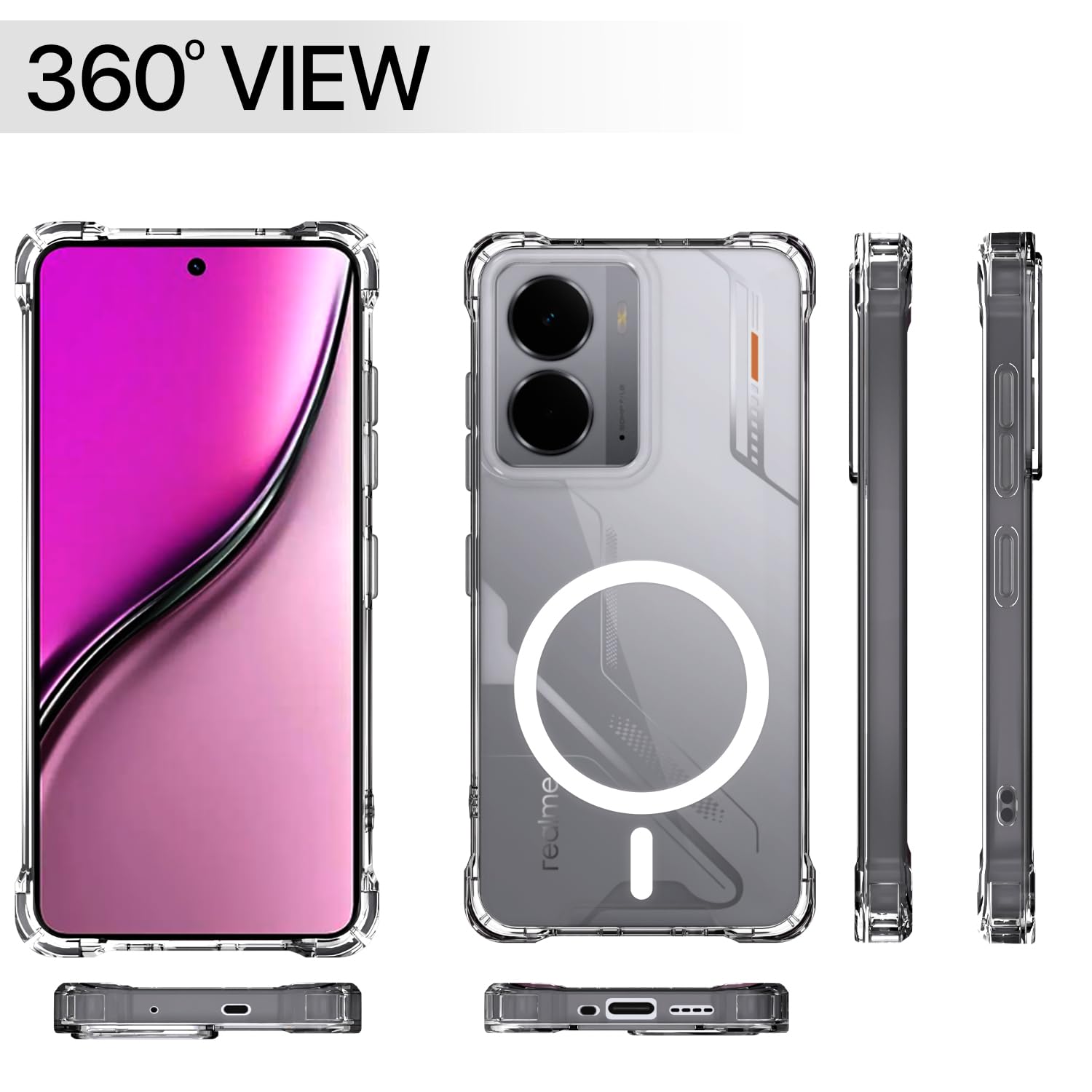 Realme P3 5G mobile cover in transparent mag-safe by Pikkme – photo 7