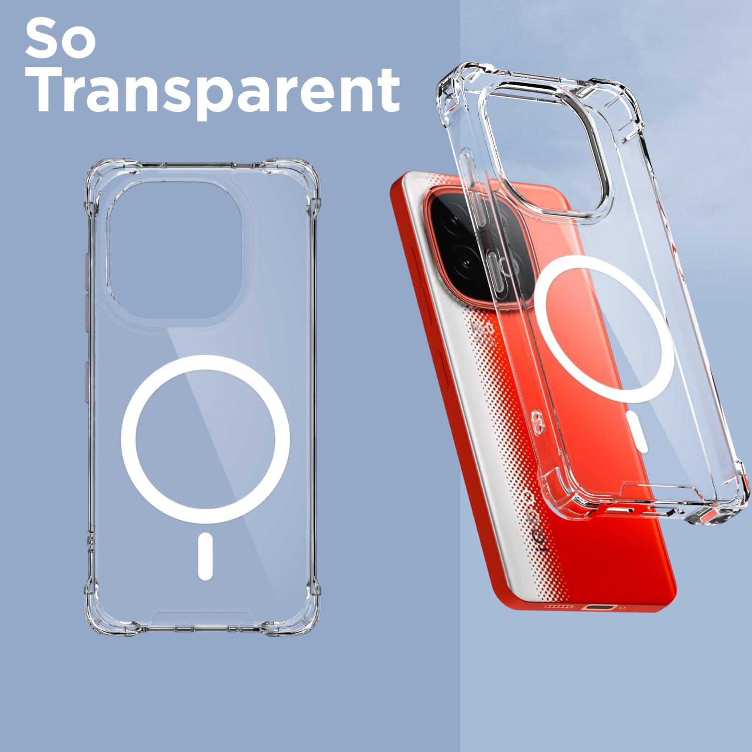 Transparent mag-safe MagSafe mobile cover for iQOO Neo 10/Vivo Y300 GT 5G – Pikkme – photo 2