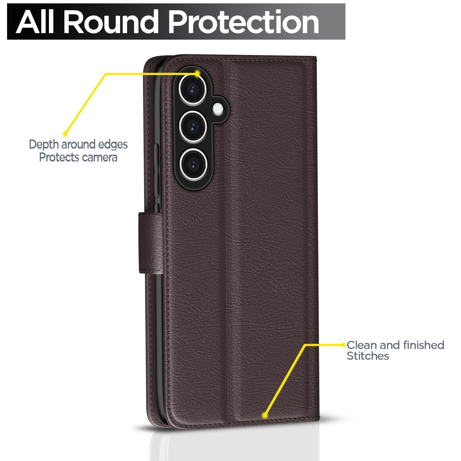 Samsung S23 FE 5G Wallet flip case in coffee by Pikkme – photo 4